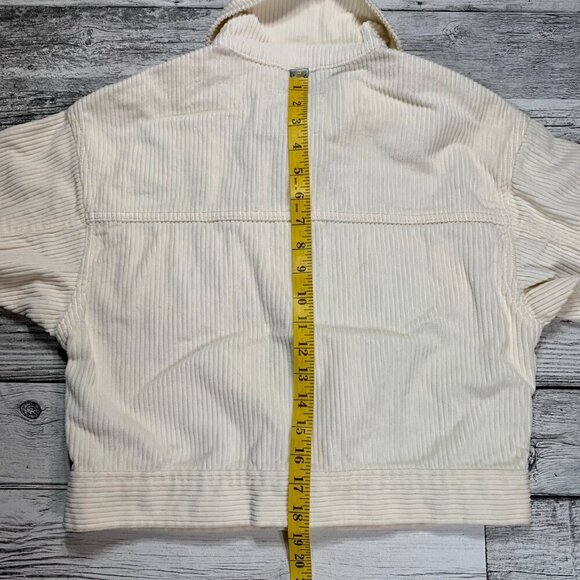 Abercrombie & Fitch Off White Corduroy Cropped Jacket - Picture 12 of 13